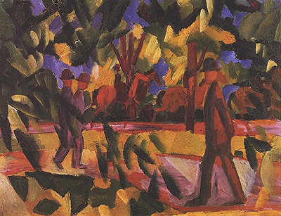 Riders and Walkers at a Parkway August Macke